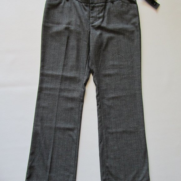 NWT MOSSIMO Stretch Herringbone Trouser Gray Mid Waist Straight Hip Pants 12 - Picture 3 of 16